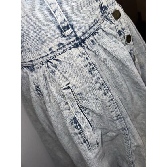 Vintage 90s Acid Wash Denim Dress Button Front Sleeveless Fit Flare Women’s 5 - Picture 4 of 7